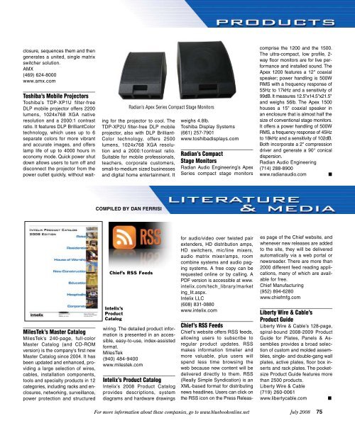 Sound and Communications - July 2008 Issue