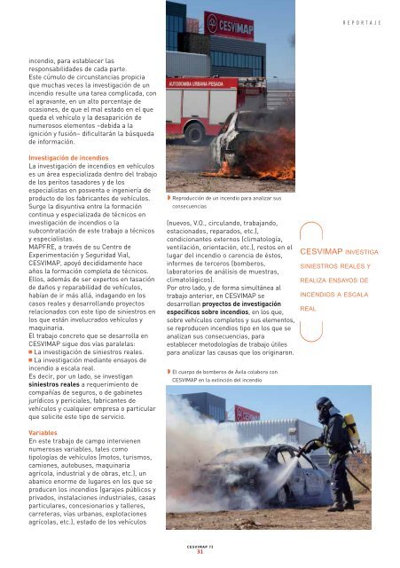 InvestigaciÃ³n de incendios en vehÃ­culos - Revista Cesvimap