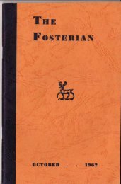 Fosterian Magazine 1962 - Old Fosterians and Lord Digby's Old Girls