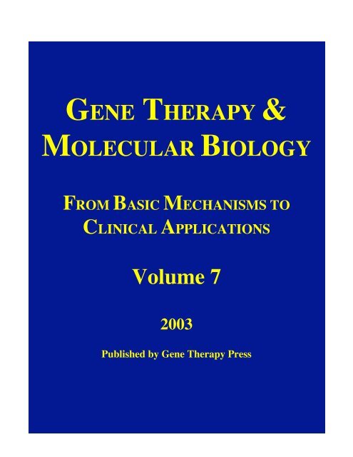 GTMB 7 - Gene Therapy & Molecular Biology