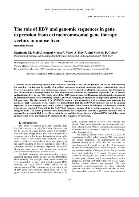 GTMB 7 - Gene Therapy & Molecular Biology
