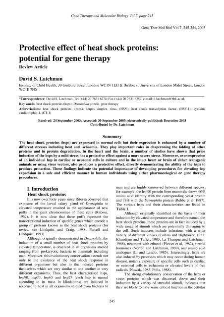 GTMB 7 - Gene Therapy & Molecular Biology