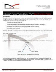 Microsoft Project with Clarity PPM, Best Practices ... - Digital Celerity