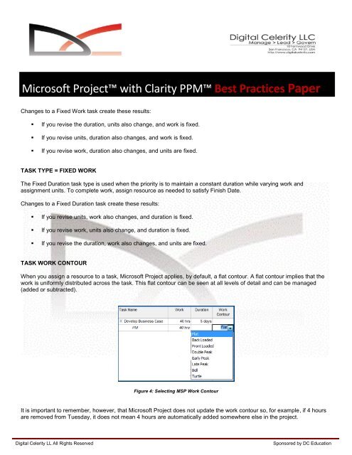 Microsoft Project with Clarity PPM, Best Practices ... - Digital Celerity