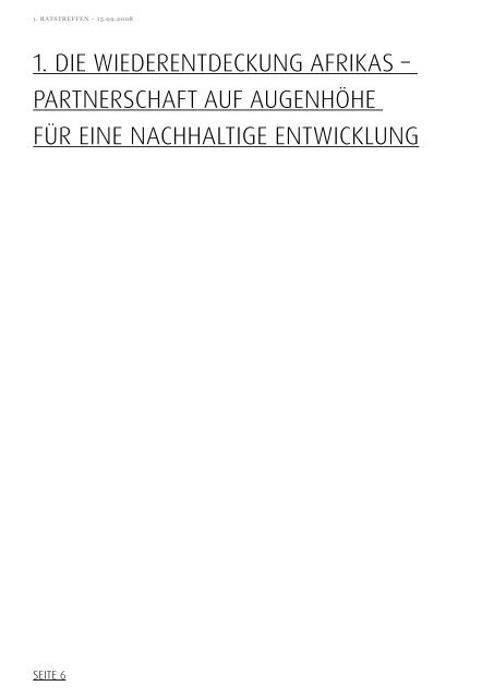 Afrika Ã¢Â€Â“ Nachhaltige Partnerschaft auf AugenhÃƒÂ¶he?! - Zukunftsrat ...