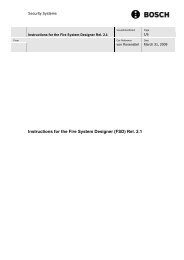 Instructions for the Fire System Designer (FSD) Rel. 2.1 - Bosch