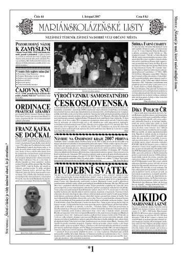 aikido mariÃ¡nskÃ© lÃ¡znÄ - MariÃ¡nskolÃ¡zeÅskÃ© listy
