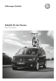 Zubehör für den Touran. Die Preisliste. - Volkswagen Zubehör