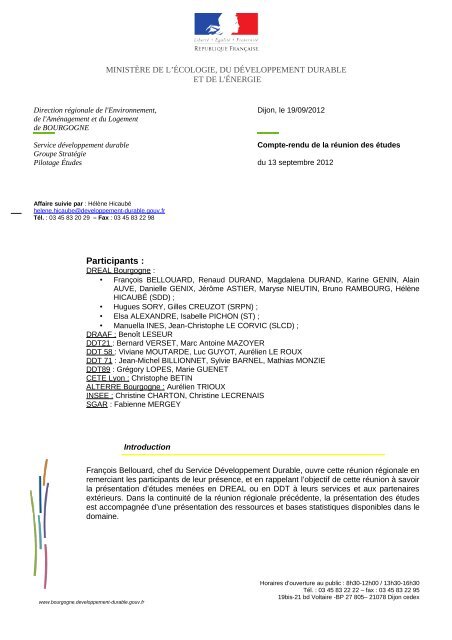 Compte-rendu-reunion-des-etudes-13092012 - DREAL Bourgogne