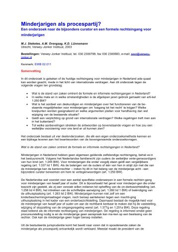 Minderjarigen als procespartij?; een onderzoek naar de ... - WODC