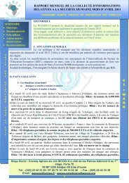 RAPPORT DE L'OBSERVATION DU MOIS DE OCTOBRE 2008