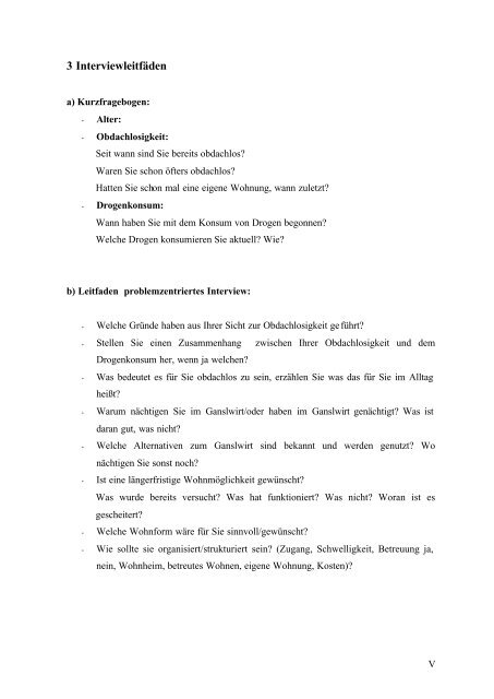 Obdachlosigkeit bei Konsumenten_innen illegaler Drogen ...