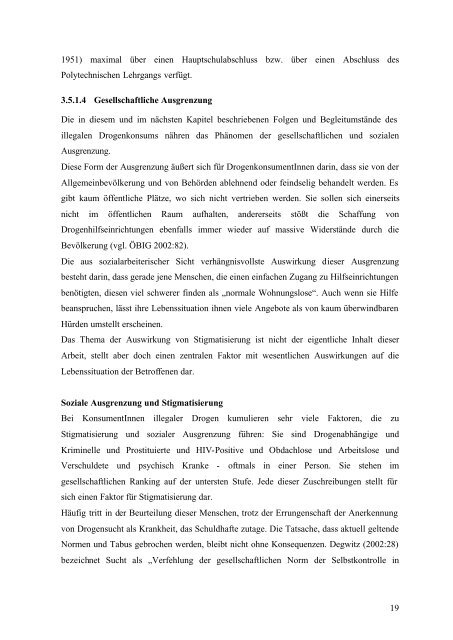 Obdachlosigkeit bei Konsumenten_innen illegaler Drogen ...