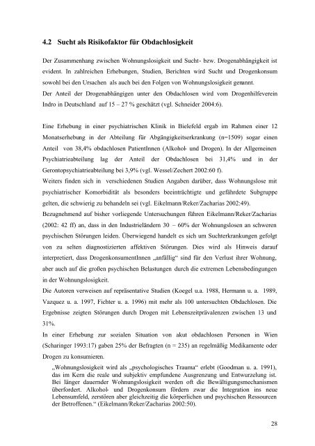 Obdachlosigkeit bei Konsumenten_innen illegaler Drogen ...