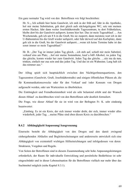 Obdachlosigkeit bei Konsumenten_innen illegaler Drogen ...