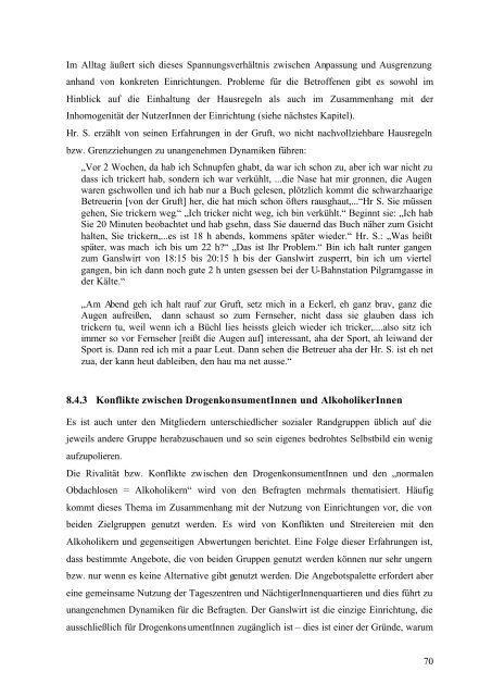 Obdachlosigkeit bei Konsumenten_innen illegaler Drogen ...