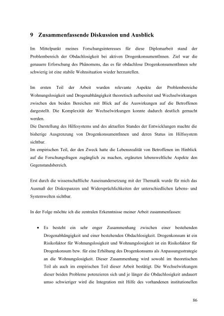 Obdachlosigkeit bei Konsumenten_innen illegaler Drogen ...