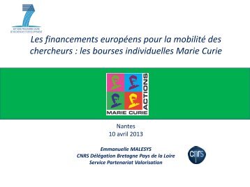 les bourses individuelles Marie Curie - Service Europe et recherche