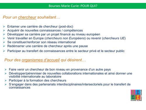 les bourses individuelles Marie Curie - Service Europe et recherche