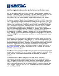 CQM Training Update: Construction Quality Management for ...