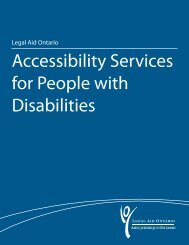 Accessibility Services for People with Disabilities - Legal Aid Ontario