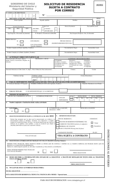 Solicitud Sujeta A Contrato Por Correo Departamento De
