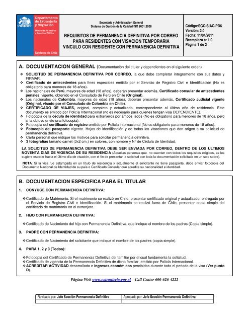 requisitos de permanencia definitiva por correo para residentes