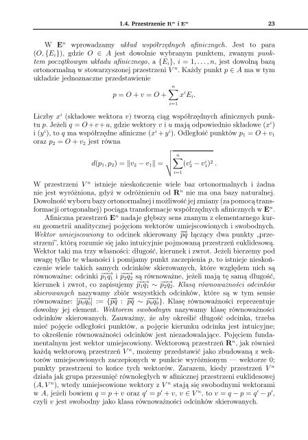 Elementy analizy tensorowej - Uniwersytet Jagielloński