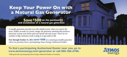Keep Your Power On with a Natural Gas Generator - Atmos Energy