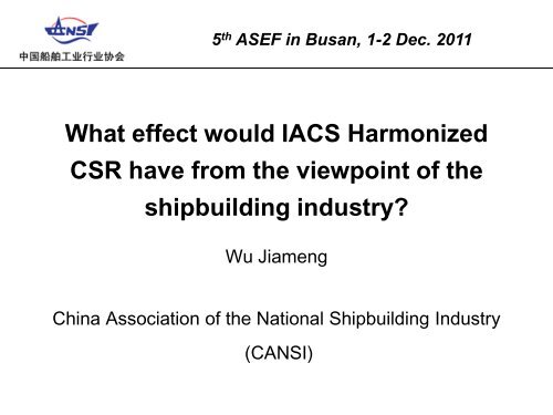 maric,cssc - ASEF - Asian Shipbuilding Experts