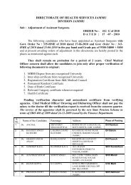 DIRECTORATE OF HEALTH SERVICES JAMMU - Department of ...