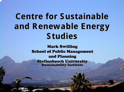 Centre for Sustainable and Renewable Energy Studies