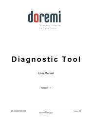 Diagnostic Tool User Manual - Doremi Labs