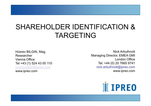 shareholder identification & shareholder identification & targeting