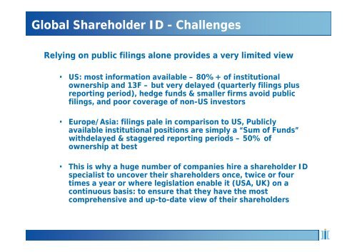 shareholder identification & shareholder identification & targeting