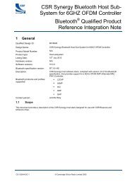 CSR Synergy Bluetooth Host Sub- System for 6GHZ OFDM ...