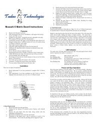 Musashi 6 Matrix Board Instructions - Tadao Technologies