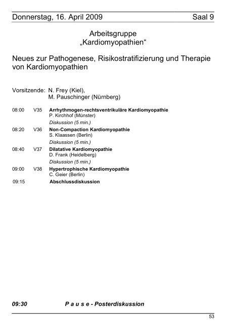 Herz - 75. Jahrestagung 2009 der Deutschen Gesellschaft für ...