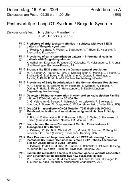 Herz - 75. Jahrestagung 2009 der Deutschen Gesellschaft für ...