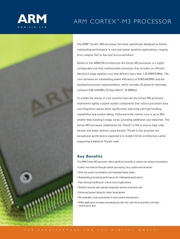ARM Cortex M-3 Processor Datasheet - Energy Micro