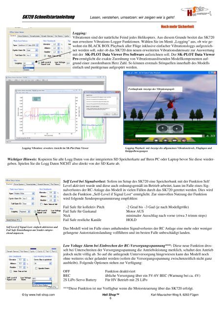 Schnellstartanleitung und neue Funktionen ab V3.02 ... - Heli Shop