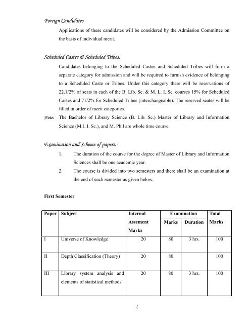 ORDINANCE No. 74 - Pt. Ravishankar Shukla University, Raipur