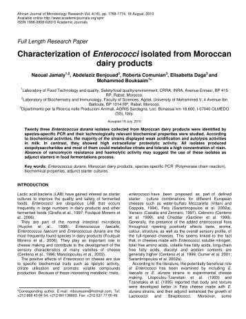 Characterization of Enterococci isolated from ... - ResearchGate