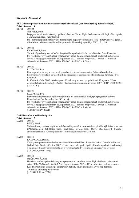 aRL EPCA report - SLDK - TechnickÃ¡ univerzita vo Zvolene