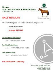 Full Sale Results - Australian Stock Horse Society