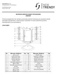 Instrukcja - Kabina prysznicowa KOMFORT - New Trendy