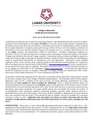 Smith-Hutson Scholarship - College of Business - Lamar University