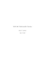 MAT 280: Multivariable Calculus