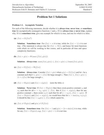 Problem Set 1 Solutions