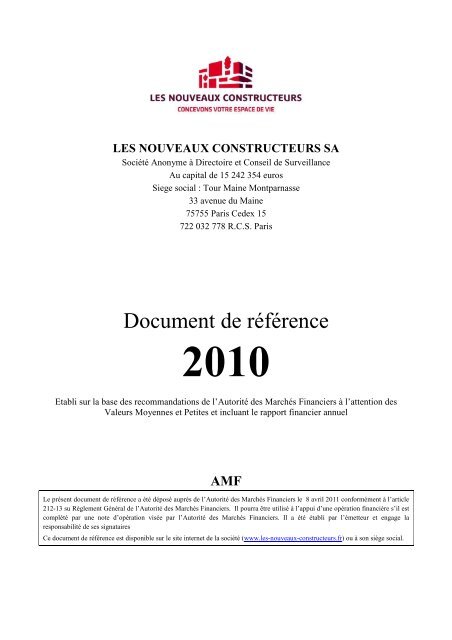 les nouveaux constructeurs sa - Paper Audit &amp; Conseil